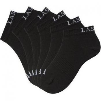 Damen Sneakersocken LASCANA ACTIVE, 6x Schwarz, mit Logo