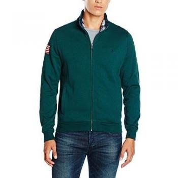 Camiseta Deportiva Dan Zipper Fleece, Verde Grana, XL