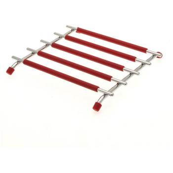Dessous de plat en métal et silicone rouge