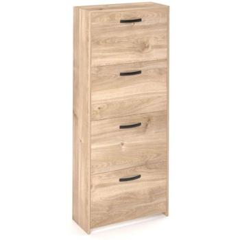 Scarpiera a 4 Compartimenti in Rovere – Modello K358, 139×58×25 cm