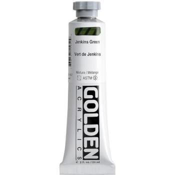 Pintura Acrílica 60 ml Verde Jenkins, Cuerpo Pesado – Dorado