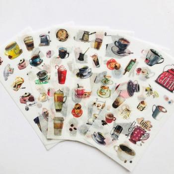 6 Sheets Coffee Lovers Decorative Stickers for Notebooks
