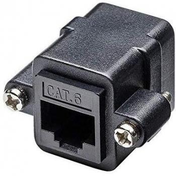 Goobay RJ45 Modularkupplung/Verbinder mit Montageflansch, CAT 6 (Netzwerkkabel), Netzwerk Zubehör