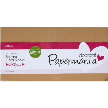 Pack de 50 cartes carrées en kraft recyclé, 13,5 cm² + enveloppes
