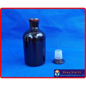250ml Narrow Mouth Amber Reagent Bottle with Glass Stopper