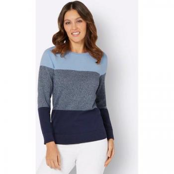 Gemusterter Langarm‑Pull mit Meliertes Design, Größe 54