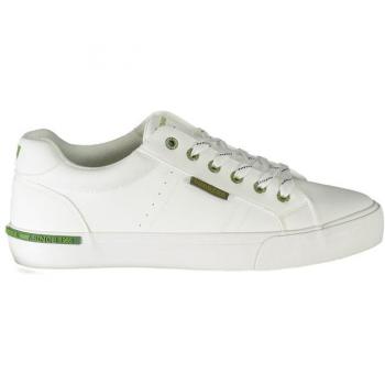 White Polyester Sneakers with Lace-up