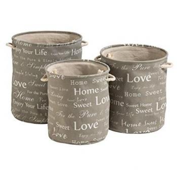 Canvas Round Laundry Hampers with Cotton Rope Handles