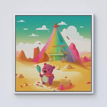 Purple Bear Ocean Holiday Poster – Large 40x40