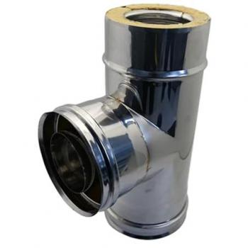 T 90° 316L Acier Inox double paroi – Bouchons Galv