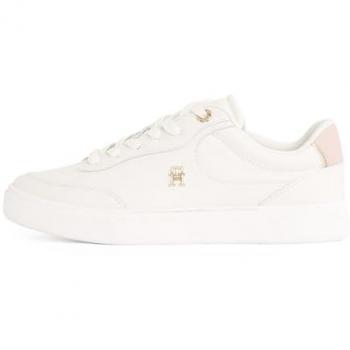 Tommy Hilfiger Zapatillas Chic Court Blanco Puro con Toque Rosa Mujer 36