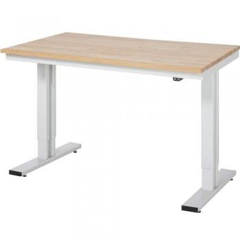 Table de travail adlatus 300, B 1250 x D 800 x H 720-1120 mm, plateau en hêtre massif