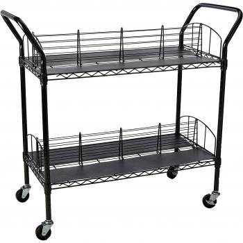 Safco Black Metal Book Cart
