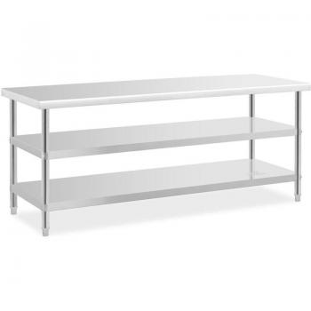 Table de production en acier inoxydable 200 x 70 x 5 cm, 231 kg, 2 tiroirs