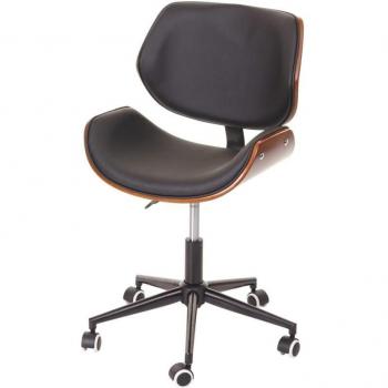 Fauteuil Bureau Noyer Hautement Ajustable Pivotant Style Vintage