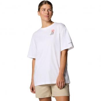 Columbia Oversize T-Shirt für Damen in Weiß mit Rolling Bend Grafik XL