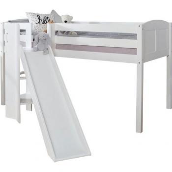Ekki Hochbett von TICAA – weißes Kieferholz, 180 B × 118 H × 208 L mit Rollrost