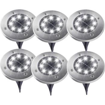 Thrisdar 6PCS Stainless Steel Solar Lights