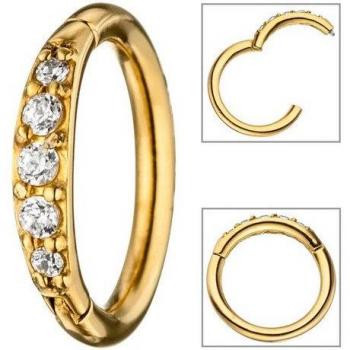 Damen-Nasenpiercing in Gold: JOBO Segmentring aus Edelstahl