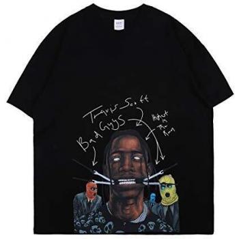 XL Schwarzer Travis Scott Graphic Tee – Kurzarm