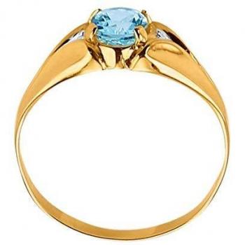 KliNgel Goldring für Damen (333) in Gelbgold, blaue Topaze und funkelnde Diamanten