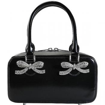 Mini Tote Ledertasche Schwarz für Damen