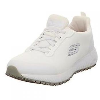 Skechers Workwear Squad SR Occupational Shoe – White, UK 3 – Lace‑Up Safety Footwear