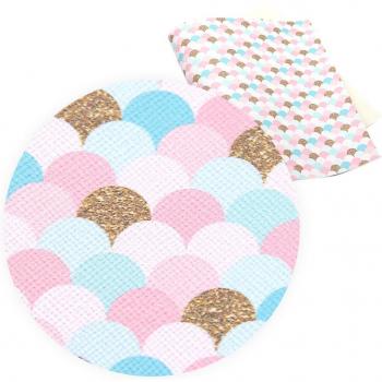 30*140cm Colorful Faux Leather Fish Scales Fabric for DIY Accessories
