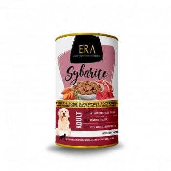 0.4 KG Era Sybarite Adulto Atún, Cerdo y Batata en Paté Lata para Perros