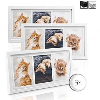Galerie Cadre Triplet Photo – Kit 3 cadres 10x15 cm en blanc – Bomoe