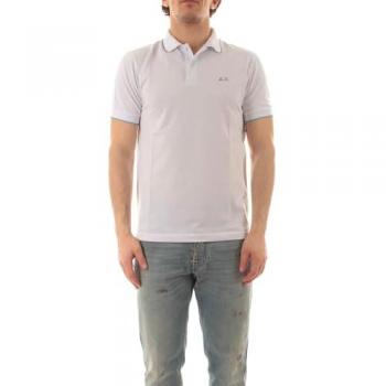 Sun 68 Polo a Piccole Strisce Bianco Uomo L