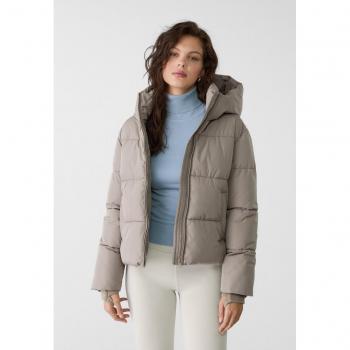 Stradivarius Steppjacke (Kapuze) Braun XS