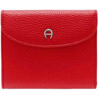 Aigner Basics II Red Leather Wallet 12 cm