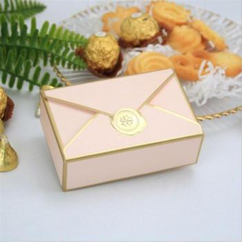 Simple Bronzing Box Packaging Envelope Shape Wedding Candy Bag Birthday Party Cosmetic Chocolate Box