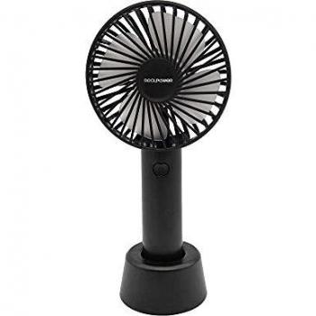 RealPower Mobiler Ventilator Akku Handventilator Tragbarer Elektr. Mini Lüfter mit USB Ventilator leise batteriebetrieben 1200mAh Aufladbare Batterie Kompatibel mit Laptop, Steckdose u. Powerbank