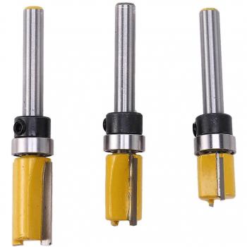 Broca Flush 1/4 Patrón Superior e Inferior – Kit de 3 piezas – Amarillo