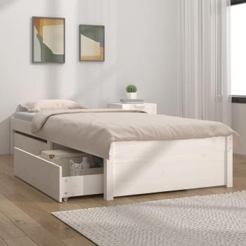 VidaXL Bed Frame with Drawers White Single