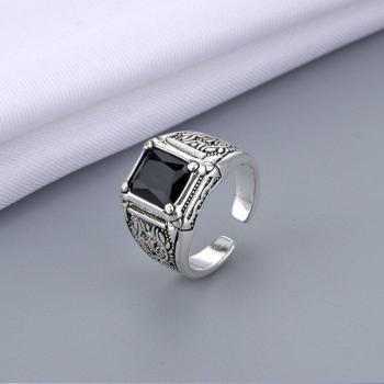 Black Crystal Men's Ring