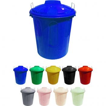 Cubo Reutilizable 50L – Basura y Almacén en Plástico Azul con Tapadera Segura