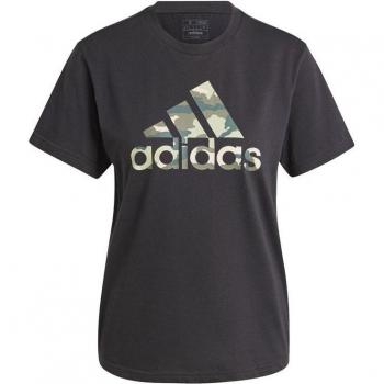 Camiseta adidas gráfica camuflaje mujer negra