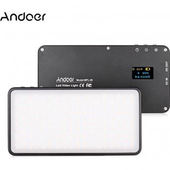 Mini Luz Fotográfica LED Andoer MFL-06, 3000-6500K, 180 LEDs, para Cámaras DSLR
