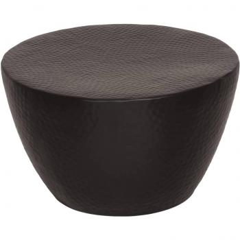 VidaXL Mesa de centro aluminio martillado latón negro Ø 50x30 cm