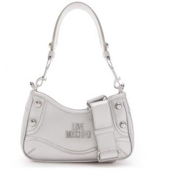 Bolso de hombro estilo Rock'n Love en tono plata de Love Moschino