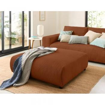 Pouf Découplable Garance Terracotta – 2 Places, Velours Côtelé LISA DESIGN