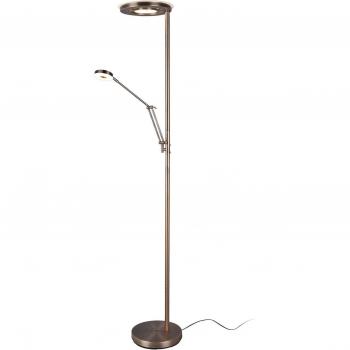 Piantana Led Moderna Con Luce Spot da Lettura Dimmerabile Barrie Ottone Trio Lighting