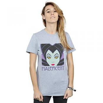 Maleficent Whisper Crop T-Shirt – Women's Grey Boyfriend Style