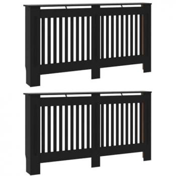 Tessera di Copertura Radiatore 2 Set Nero 152x19x81,5 cm