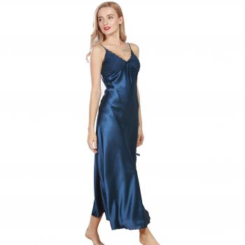 Spitzen‑Satin-Langschläfer für Damen – Negliee Nachtkleid
