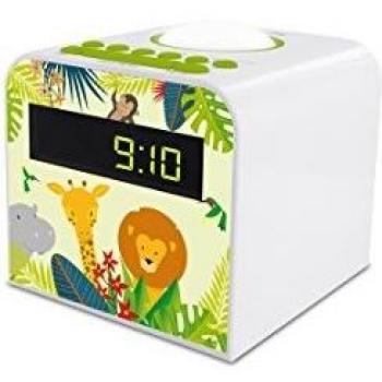 Metronic 477044 Jungle Radioalarm – Rot, inklusive Nachlicht und Einschlafmodus