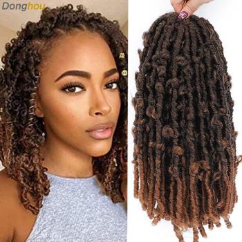Ombre Butterfly Locs Crochet Hair 14 Inch Synthetic 20 Roots Color 27 1B 30 Burgundy